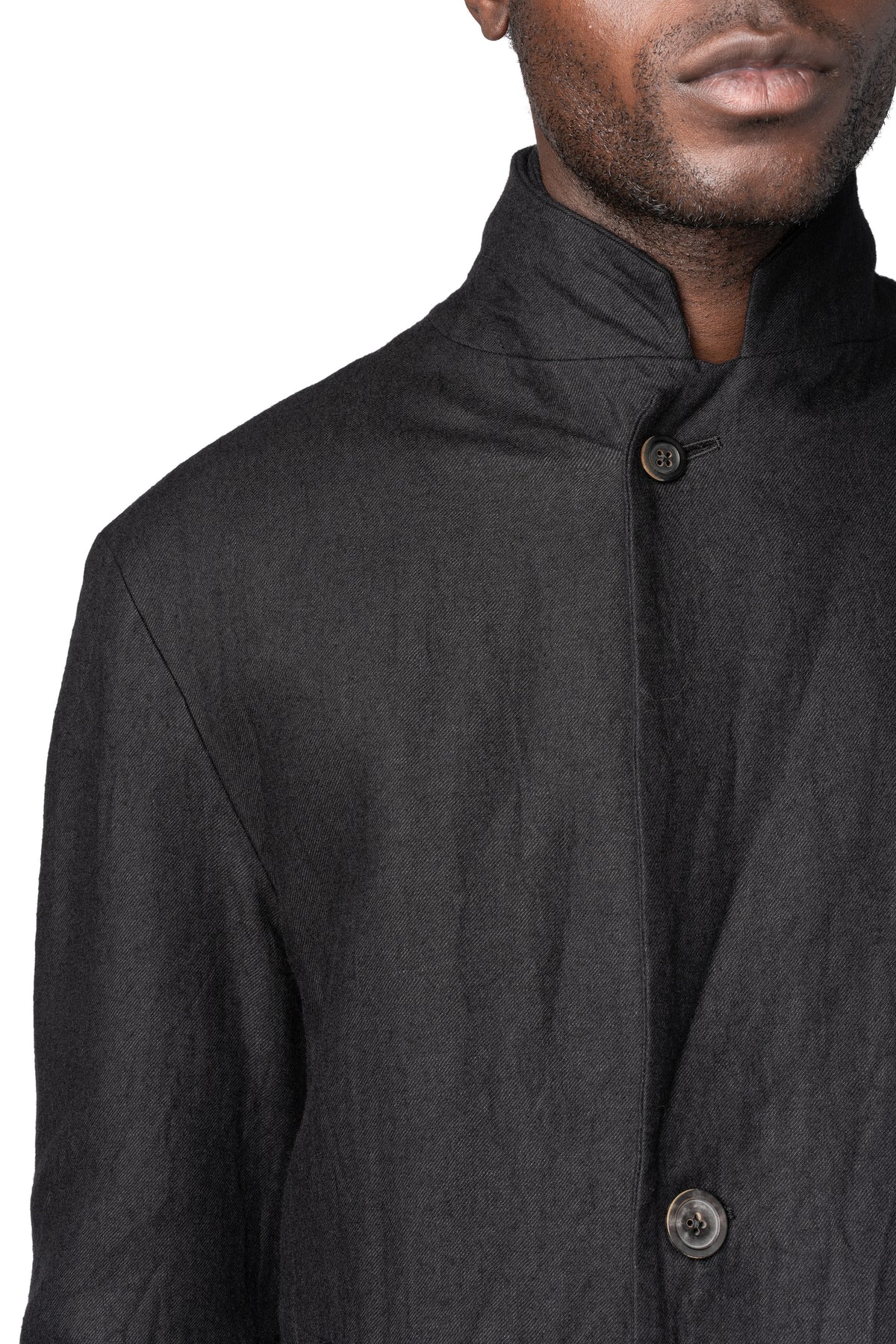 Forme D'Expression | AW26 - Semi double breasted wool linen car coat, HC021