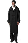 High neck wool cashmere overcoat