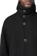 High neck wool cashmere overcoat