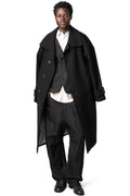 High neck wool cashmere overcoat