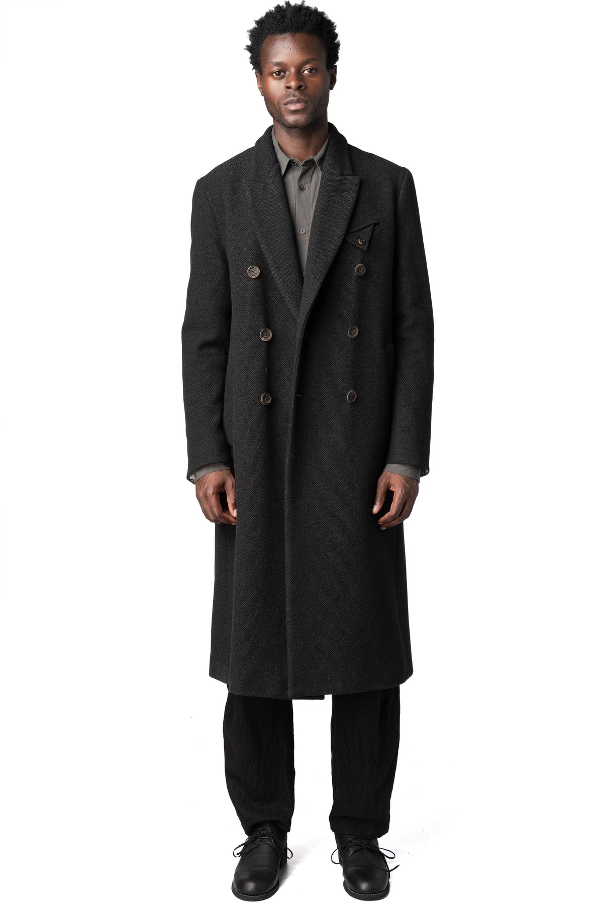 Forme D'Expression | AW26 - Double breasted wool cashmere chester coat, Anthracite UC031