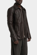 Buffalo leather zip jacket, Vintage Brown