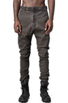 Stretch cotton dropped crotch pants, Brown Fade