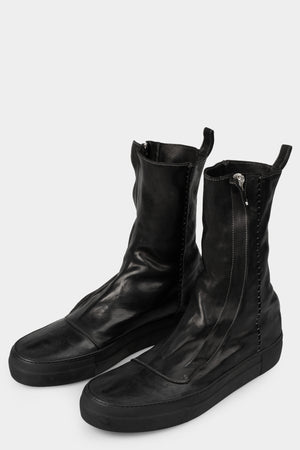 Hidden zip high top leather sneakers