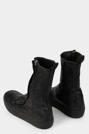 Hidden zip high top leather sneakers