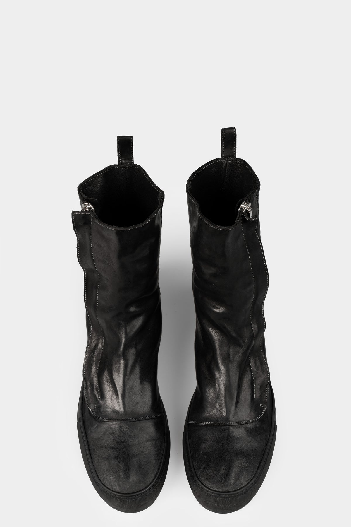 Hidden zip high top leather sneakers