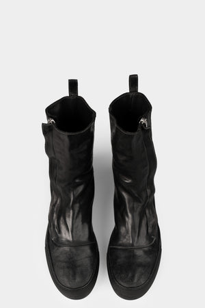 Hidden zip high top leather sneakers