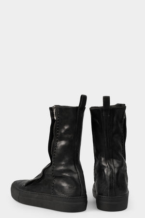 Hidden zip high top leather sneakers