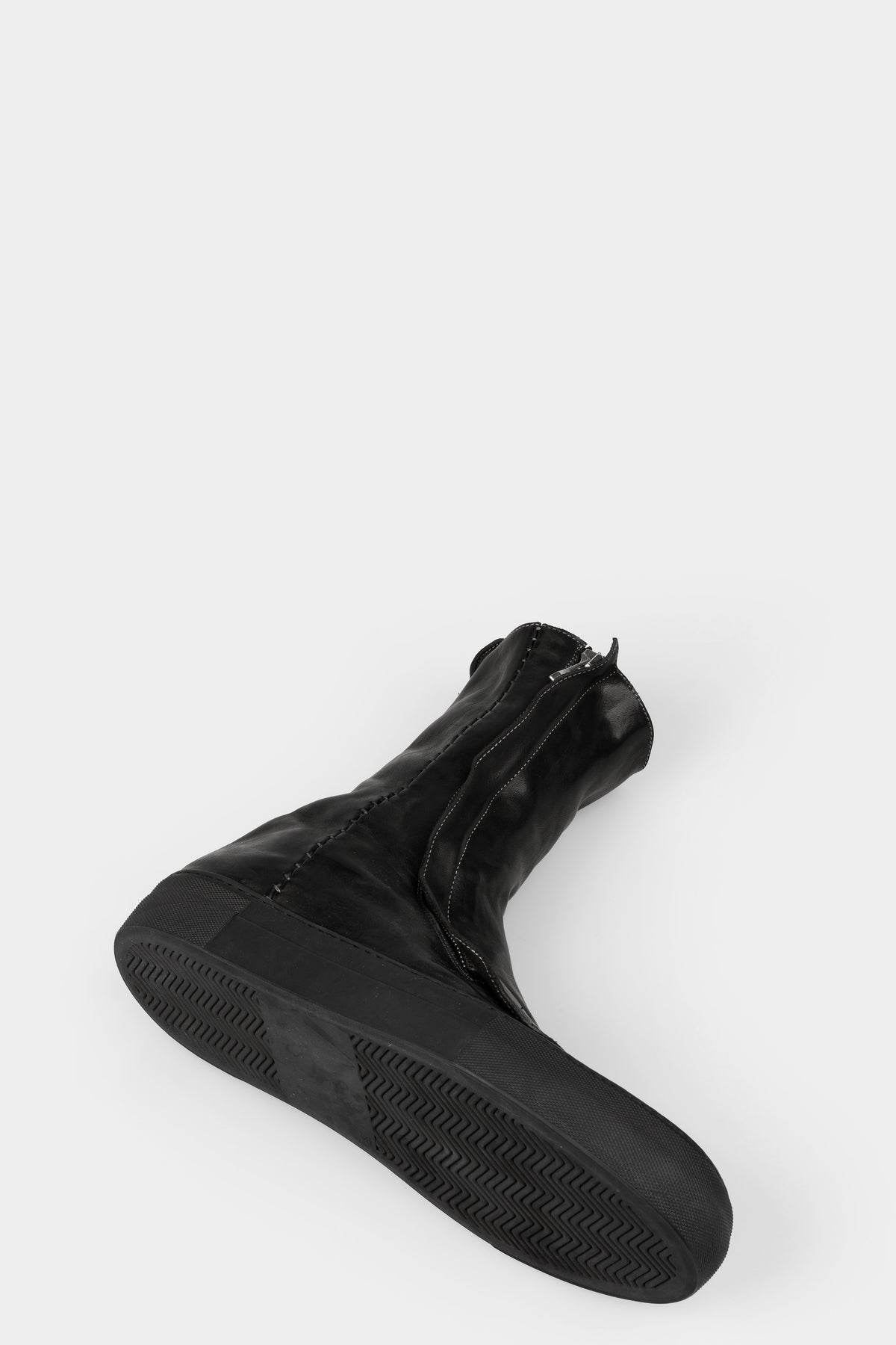 Hidden zip high top leather sneakers