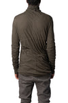 Double layer cotton roll neck long sleeve top, Military Fade