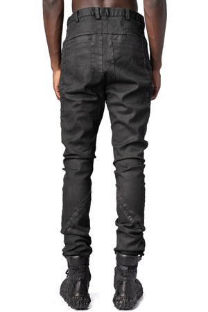 MD75 | AW26 - Stretch cotton dropped crotch pants, Black Leather MD13168