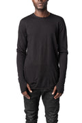 Fine gauge light wool crew neck sweater