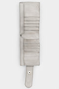 Folded leather wallet, Dirty grey