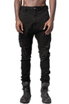Stretch cotton dropped crotch pants, Black Basic