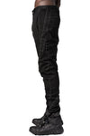 Stretch cotton dropped crotch pants, Black Basic