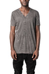 V neck cross seam cotton t-shirt, Antra Wash