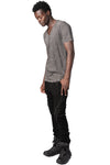 Stretch cotton dropped crotch pants, Black Basic
