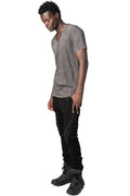 V neck cross seam cotton t-shirt, Antra Wash
