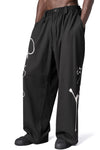 Chito graphic wide leg wool pants, Black