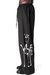 Chito graphic wide leg wool pants, Black