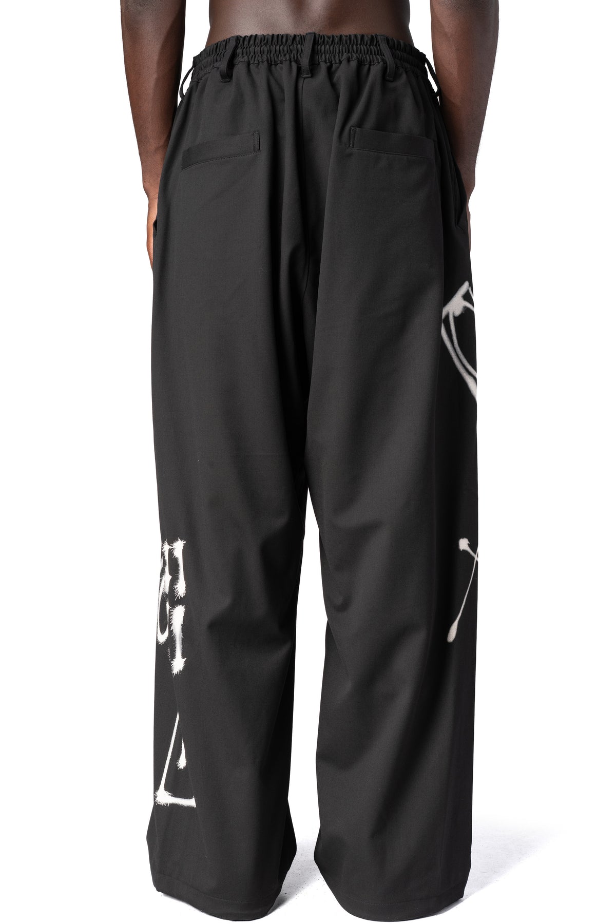 Y-3 | AW26 - Chito graphic wide leg wool pants, Black KR8712