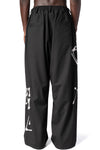 Chito graphic wide leg wool pants, Black