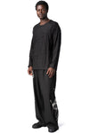 Pleated oversized long sleeve t-shirt, Black