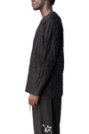Pleated oversized long sleeve t-shirt, Black