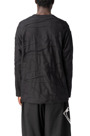 Y-3 | AW26 - Pleated oversized long sleeve t-shirt, Black KT1400