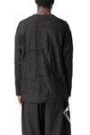Pleated oversized long sleeve t-shirt, Black