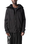 Pleated oversized long sleeve t-shirt, Black