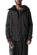 Pleated oversized long sleeve t-shirt, Black