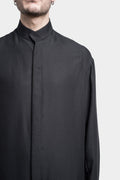 JULIUS_7 | Pre-Spring SS24 - Korean collar panelled button up overlong shirt