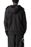 French terry ninja zip hoodie, Black