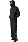 French terry ninja zip hoodie, Black