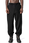 Shrink wool patch pocket pants, Black
