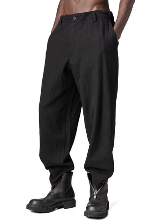 Y's Yohji Yamamoto | AW26 - Shrink wool patch pocket pants, Black MW-P70-101