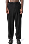 Shrink wool patch pocket pants, Black