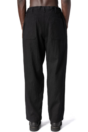 Y's Yohji Yamamoto | AW26 - Shrink wool patch pocket pants, Black MW-P70-101