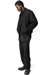 Shrink wool bomber jacket, Black