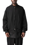 Shrink wool bomber jacket, Black