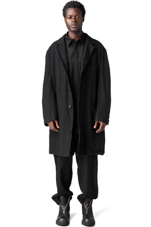 Y's Yohji Yamamoto | AW26 - Shrink wool shop coat, Black MW-J70-101