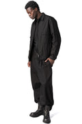 Chest pocket lined wool jacket, Black