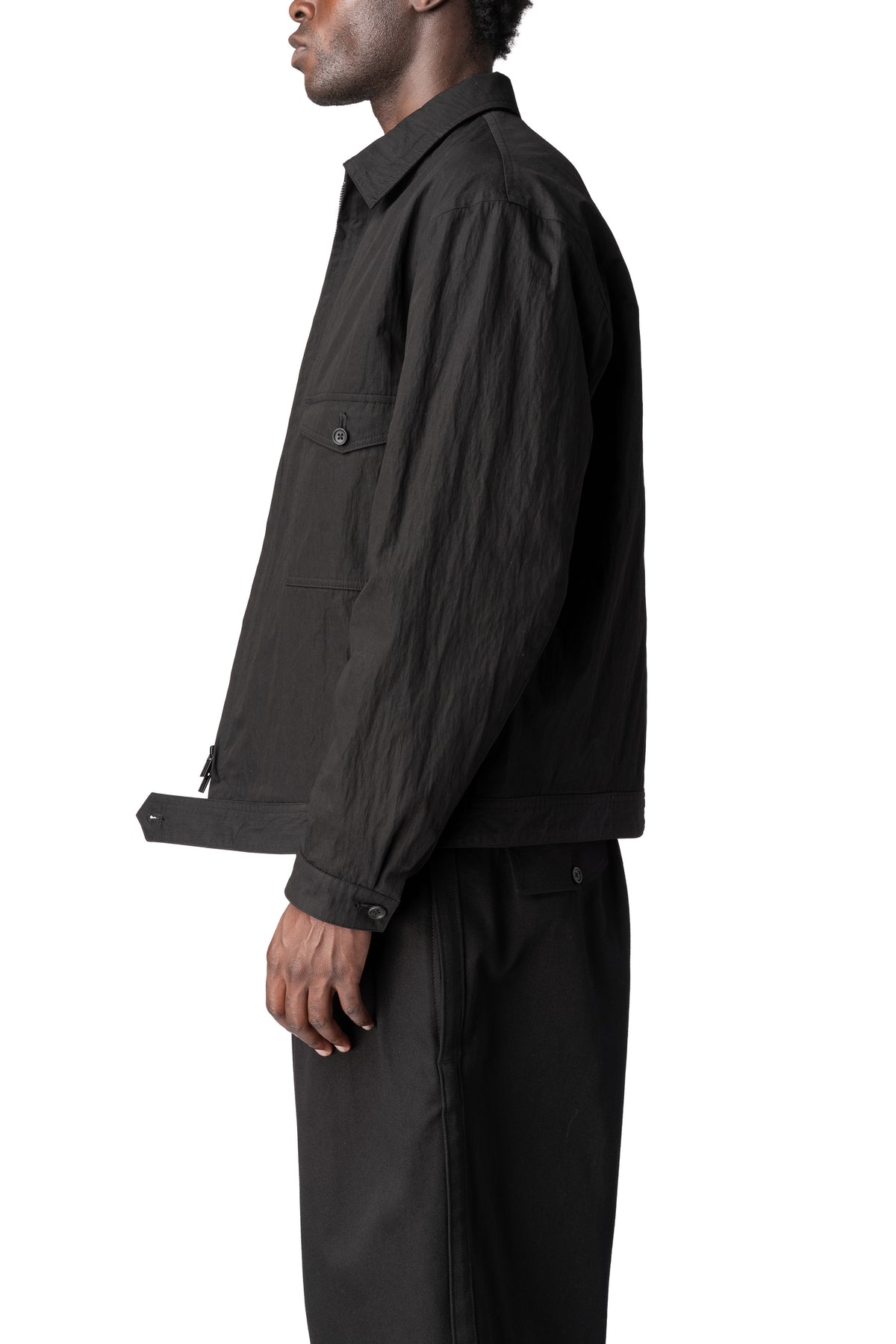 Y's Yohji Yamamoto | AW26 - Chest pocket weather cloth blouson, Black MW-Y04-003
