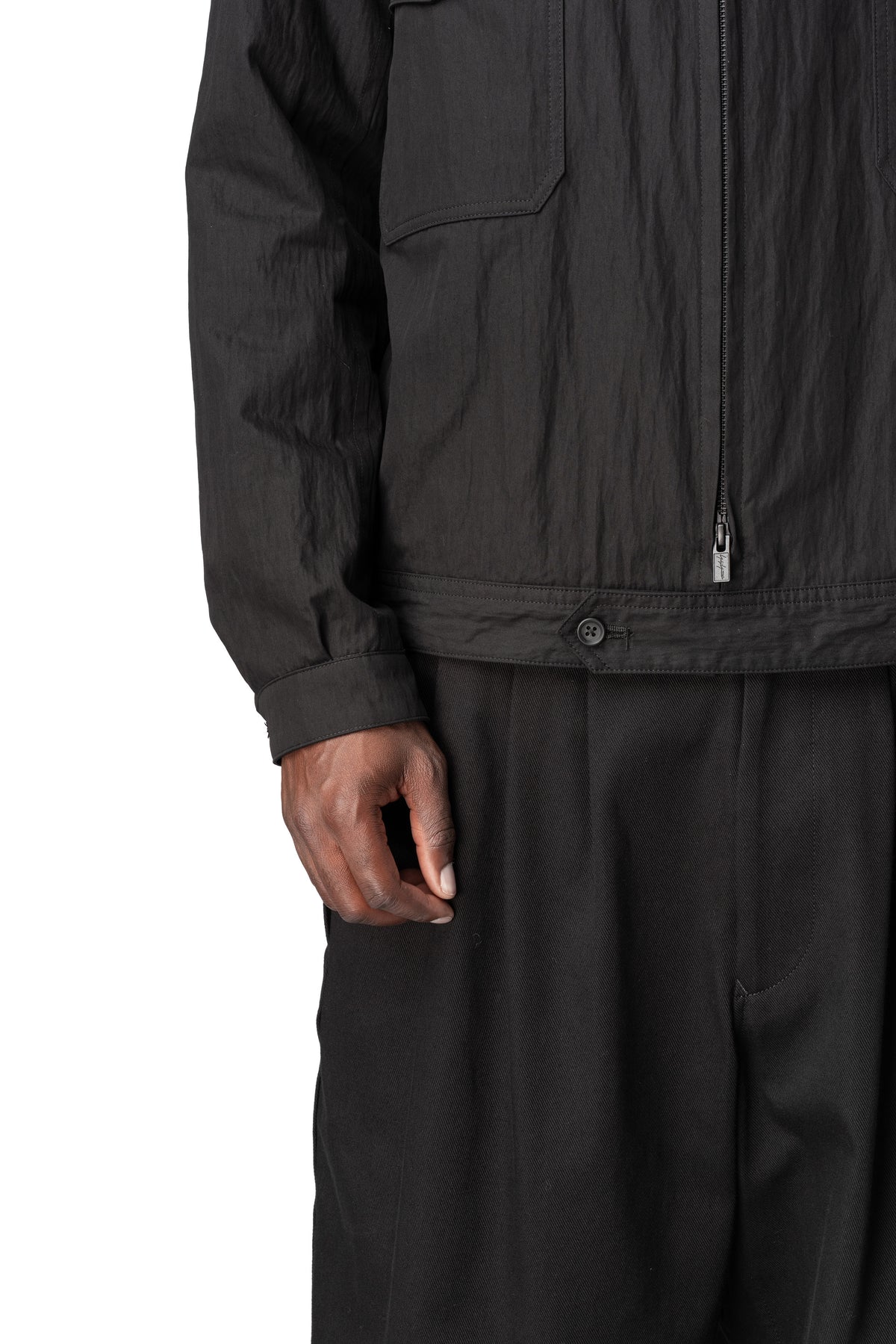 Y's Yohji Yamamoto | AW26 - Chest pocket weather cloth blouson, Black MW-Y04-003