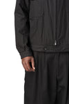 Chest pocket lined wool jacket, Black