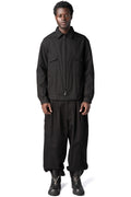 Chest pocket lined wool jacket, Black