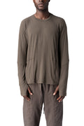 Viscose long sleeve crewneck, Mushroom Brown