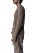 Viscose long sleeve crewneck, Mushroom Brown