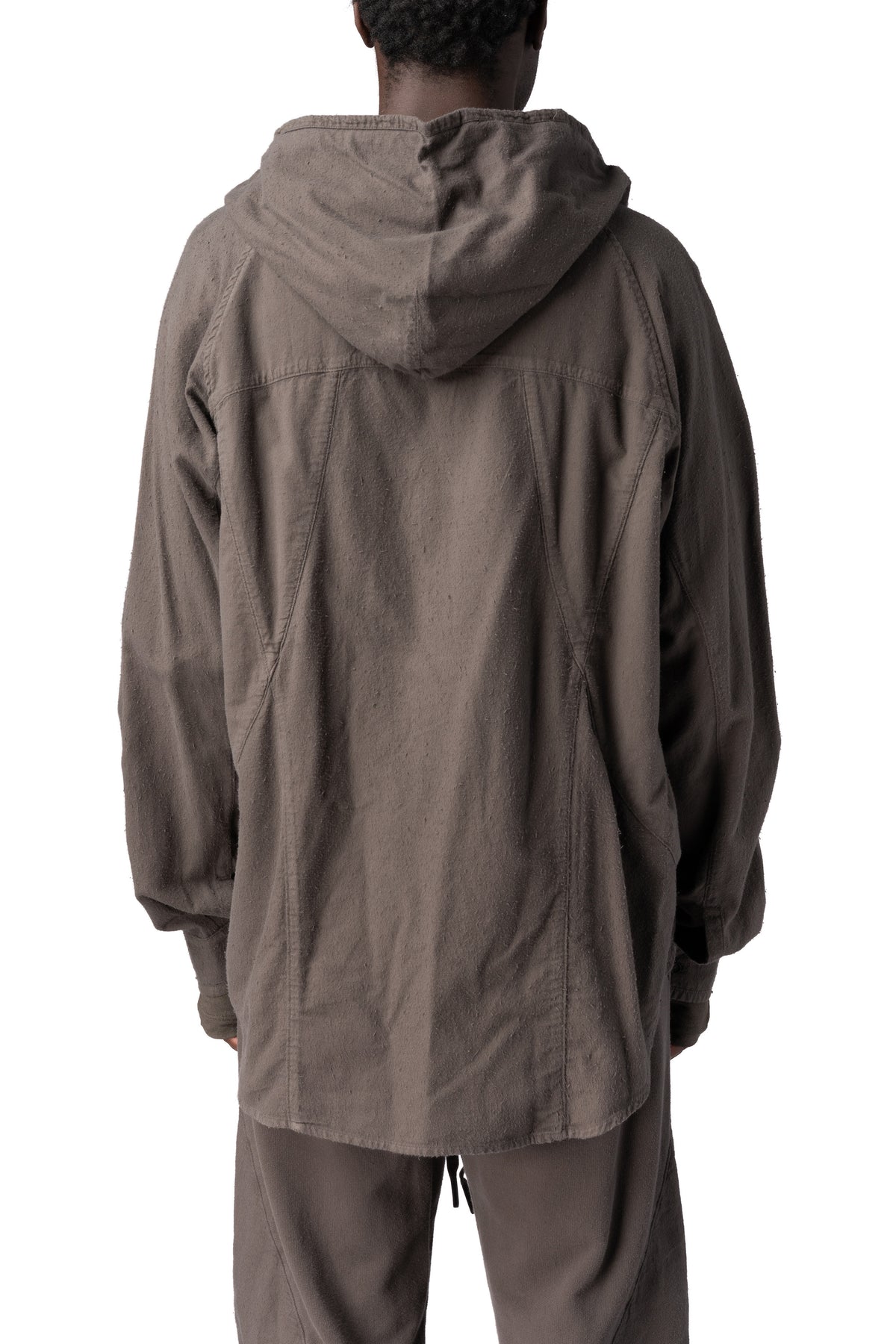 Andrea Ya'Aqov | AW26 - Cotton hooded shirt, Mushroom Brown 26MCOB23